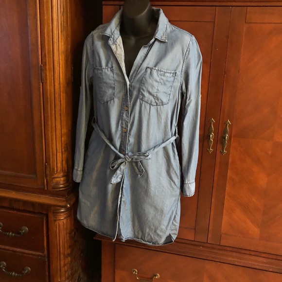 XS AQUA Chambray Dress like Denim - Picture 3 of 13